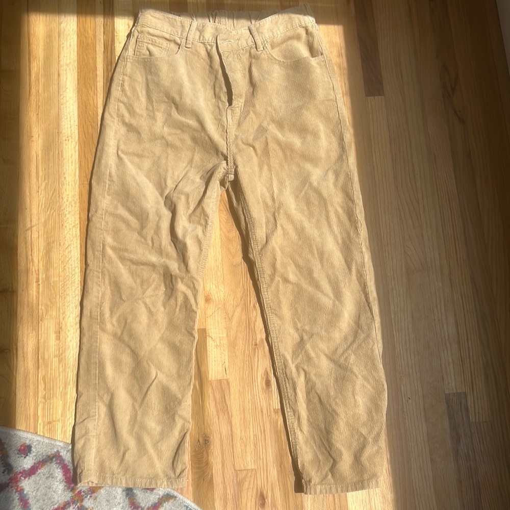 VINTAGE Tan Corduroy Pants with pockets, & stretch waistband